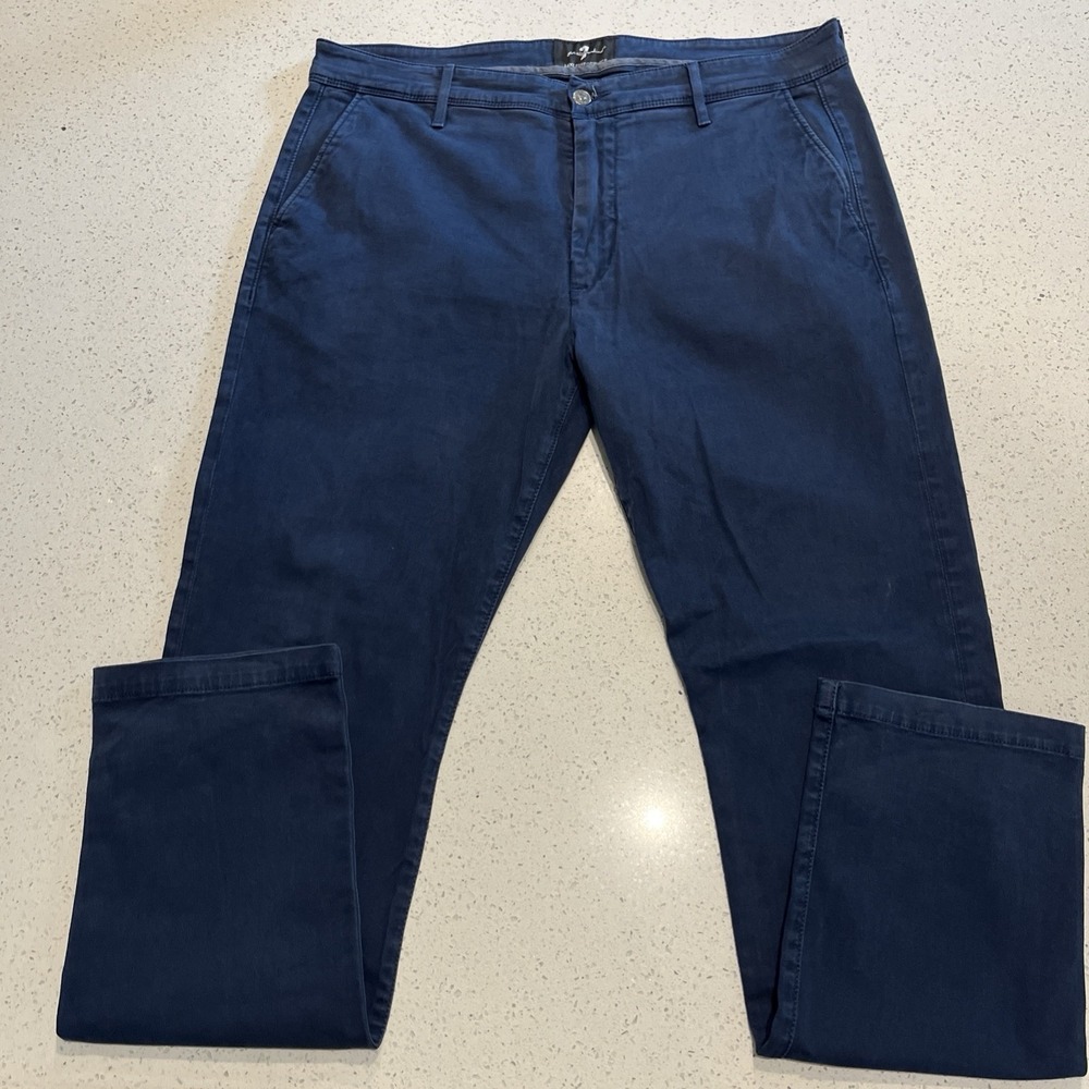7 FOR ALL MANKIND Luxe Performance Chino Standard Blue Jeans Men's 36 x 33
